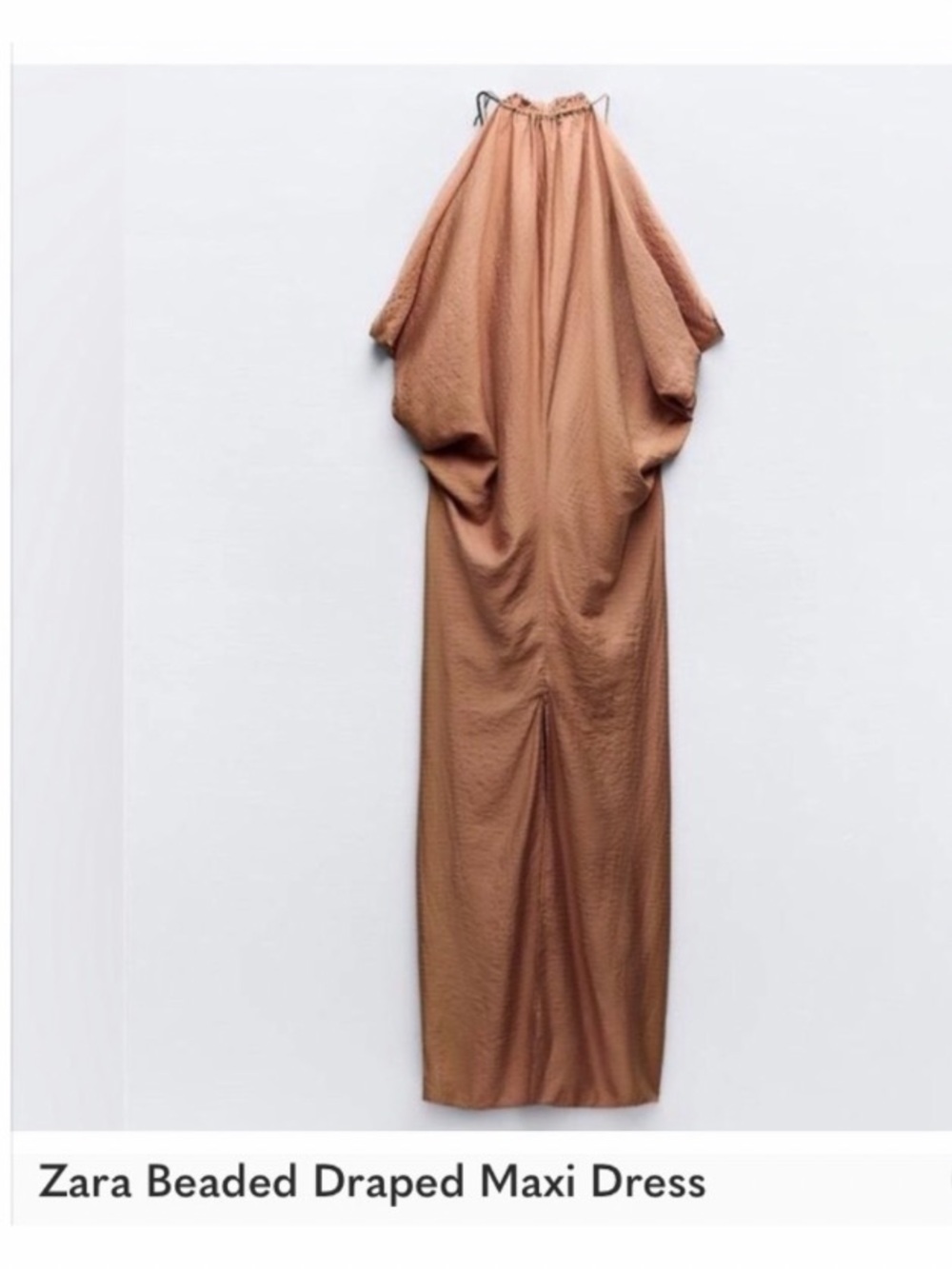 NWT • ZARA • STUNNING Lightweight Billowy Maxi Dress with Black Beaded Trim - Picture 6 of 14